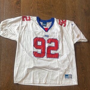 Michael Strahan Adidas White Jersey with Red and Blue Accents 2XL